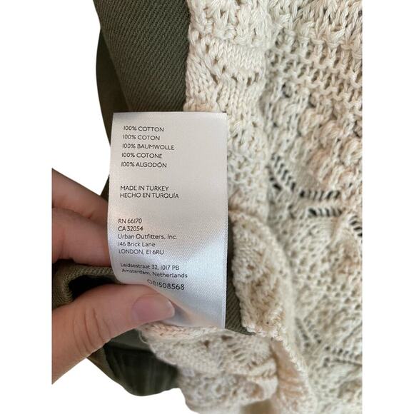 A by Anthropologie Crochet Green Feminine Military Jacket Coquette Danty XS - Picture 6 of 7